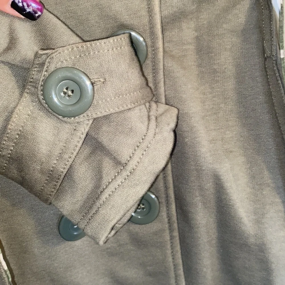 Self Esteem Olive Green Button Up Army Style Collar Jacket - Picture 6 of 11
